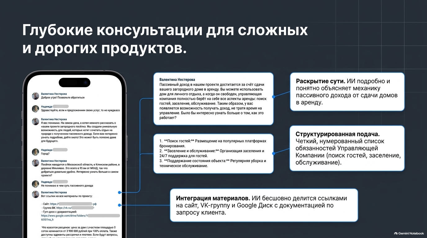 Недвижимость: пример консультации ИИ-менеджера